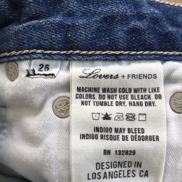 Lovers + Friends Jack High-Rise Denim cutoff shorts size 25 - Picture 4 of 10